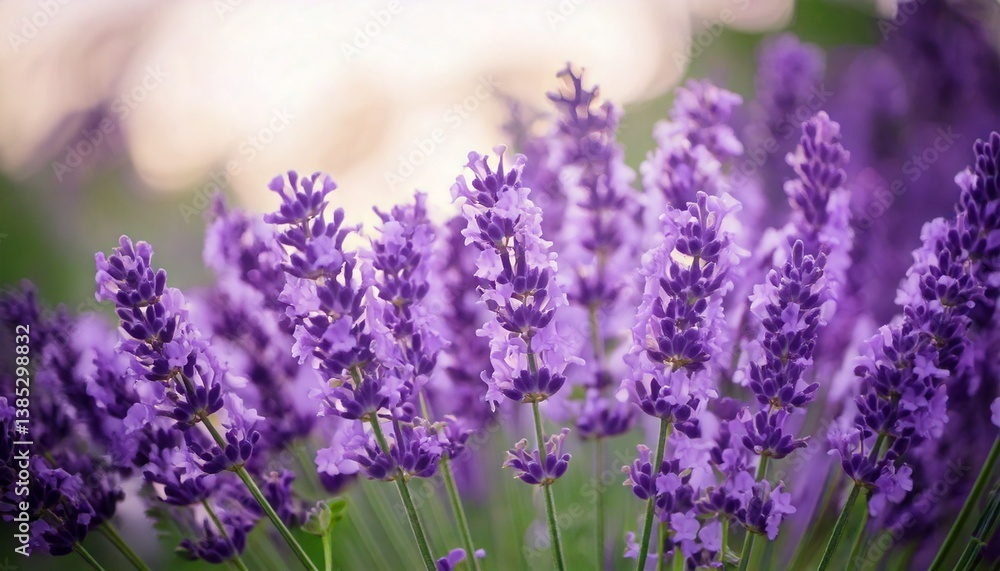 Obraz premium ラベンダーの花の風景、フォトジェニックで美しい花