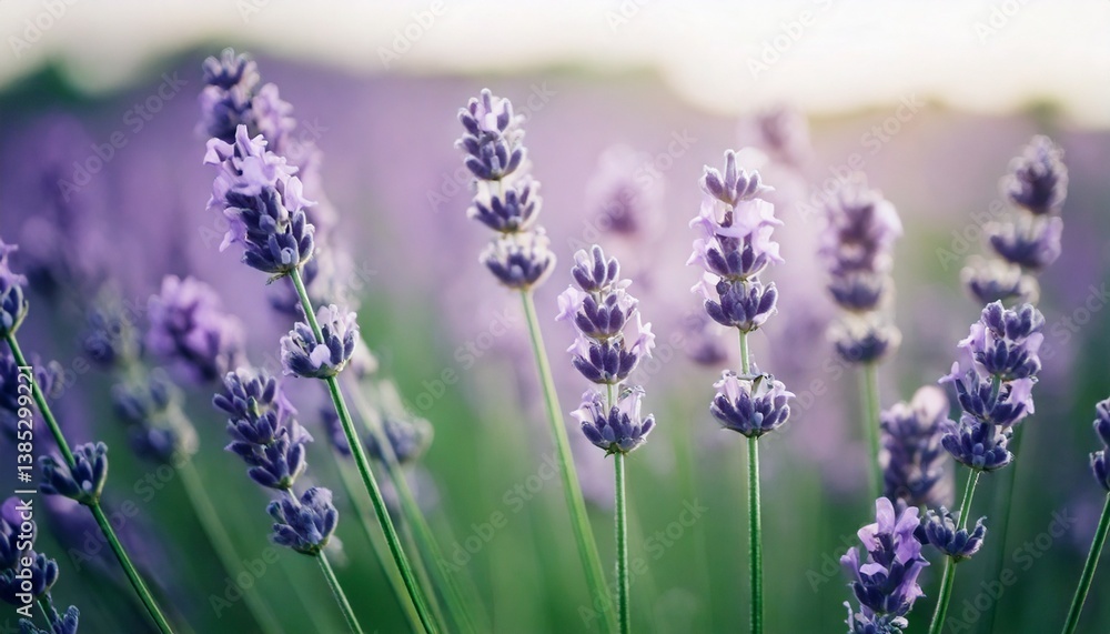 Obraz premium ラベンダーの花の風景、フォトジェニックで美しい花
