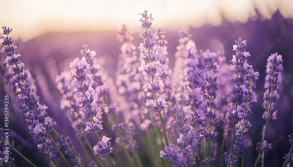 Fototapeta premium ラベンダーの花の風景、フォトジェニックで美しい花