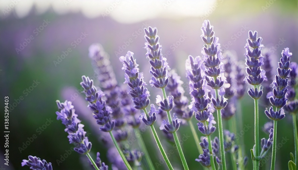 Obraz premium ラベンダーの花の風景、フォトジェニックで美しい花