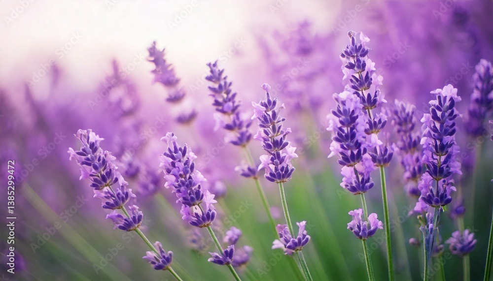 Obraz premium ラベンダーの花の風景、フォトジェニックで美しい花