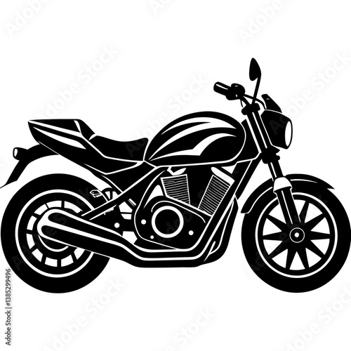 A vector silhouette of a modern motorcycle 