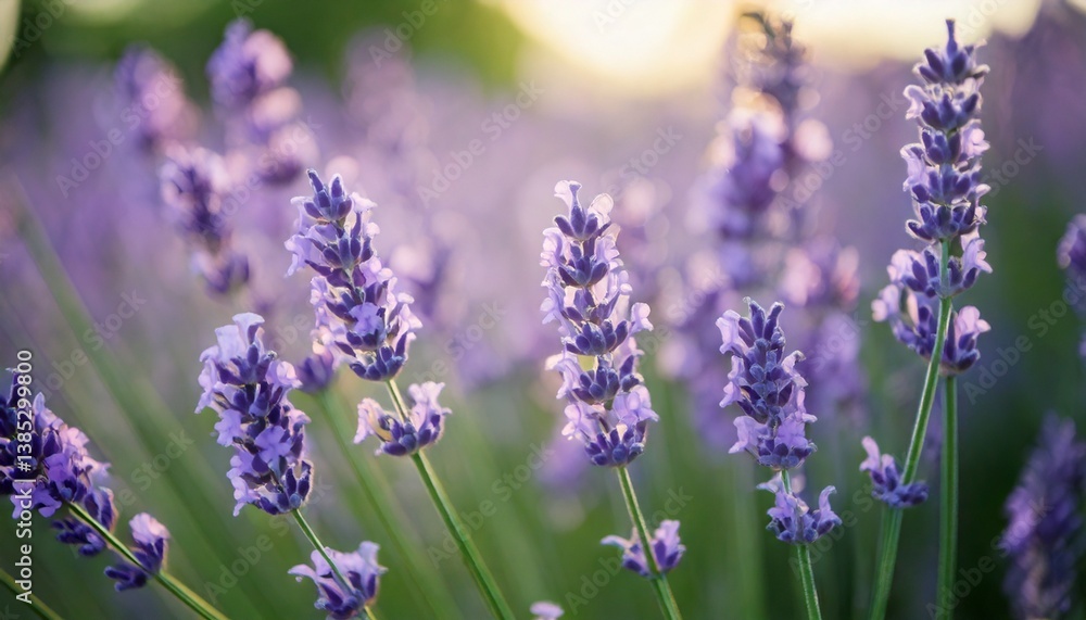 Obraz premium ラベンダーの花の風景、フォトジェニックで美しい花