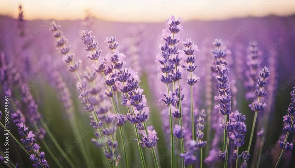 Obraz premium ラベンダーの花の風景、フォトジェニックで美しい花