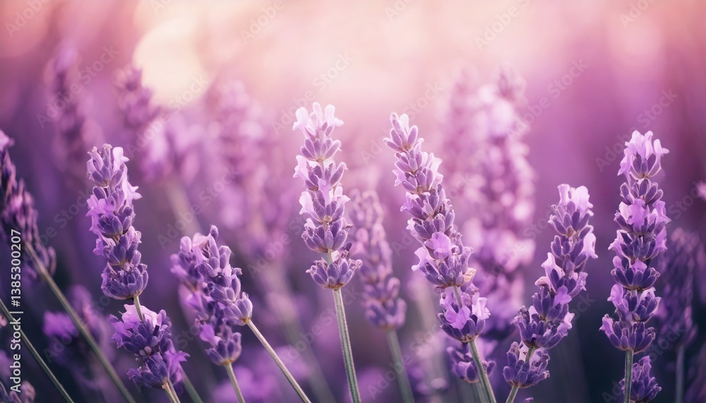 Fototapeta premium ラベンダーの花の風景、フォトジェニックで美しい花