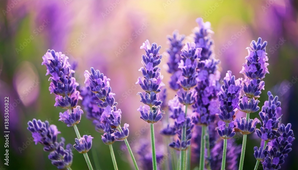 Fototapeta premium ラベンダーの花の風景、フォトジェニックで美しい花