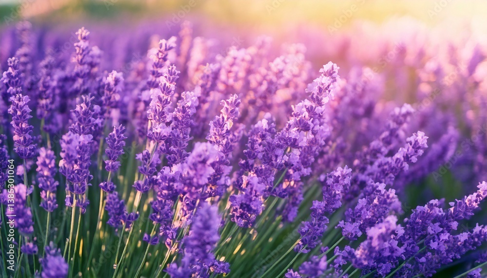 Obraz premium ラベンダーの花の風景、フォトジェニックで美しい花