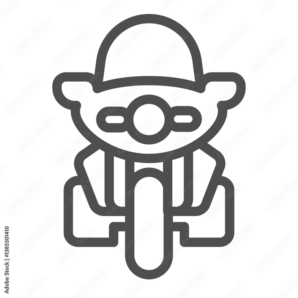 Motorcycle line icon, law enforcement concept. Vector graphics. Police patrol motorbike, transport sign on white background, outline style icon for mobile or web design. Motorcycle line icon, law enforcement concept. Vector graphics. Police patrol motorbike, transport sign on white background, outline style icon for mobile or web design.