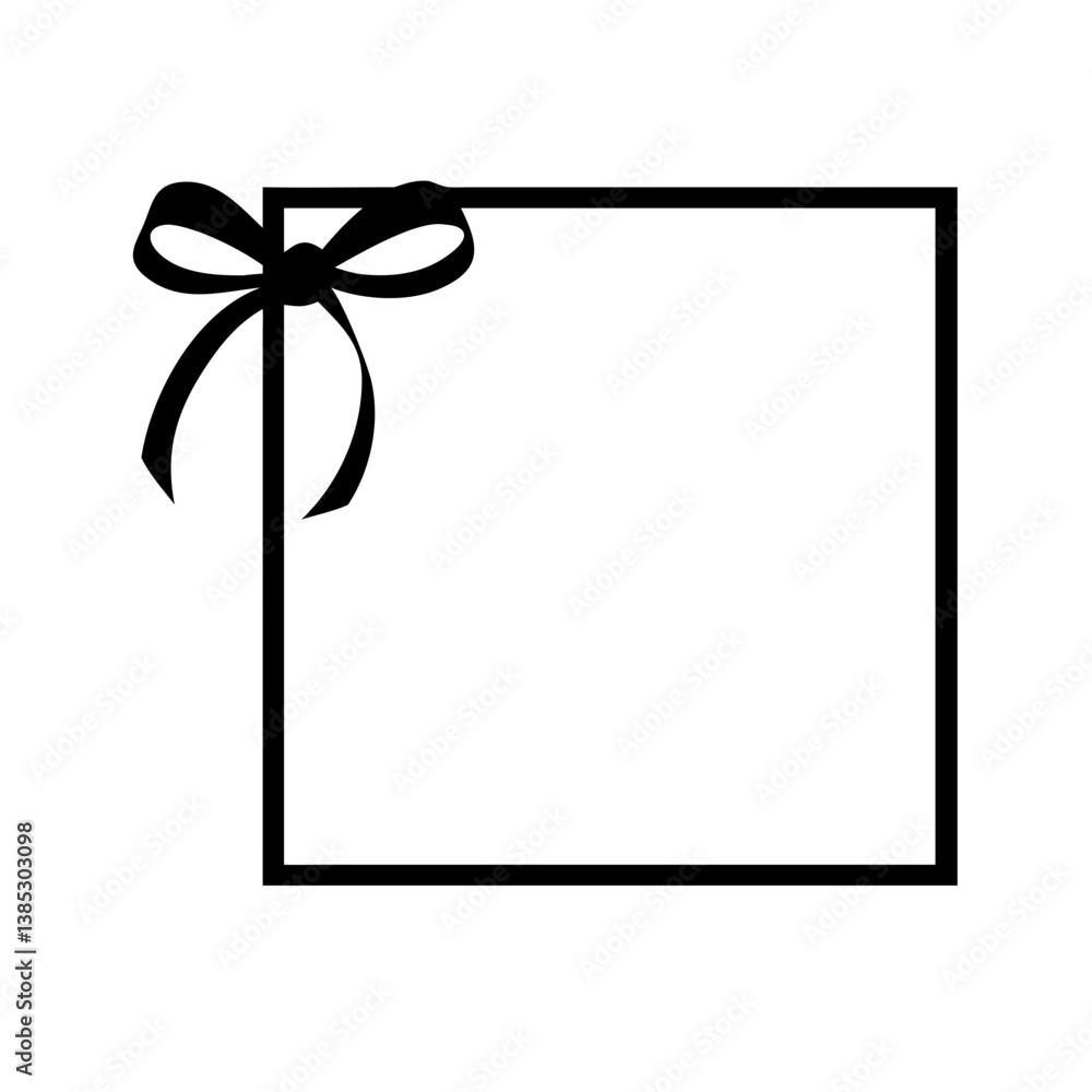 Ribbon Bow frame border style for christmas or valentine Vector SVG Ribbon Bow frame border style for christmas or valentine Vector SVG