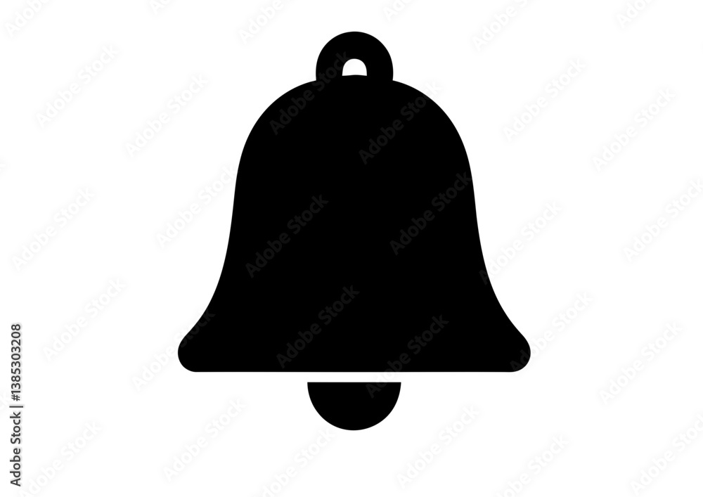 Illustration of a simple black bell on white background Illustration of a simple black bell on white background