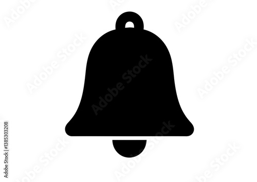 Illustration of a simple black bell on white background