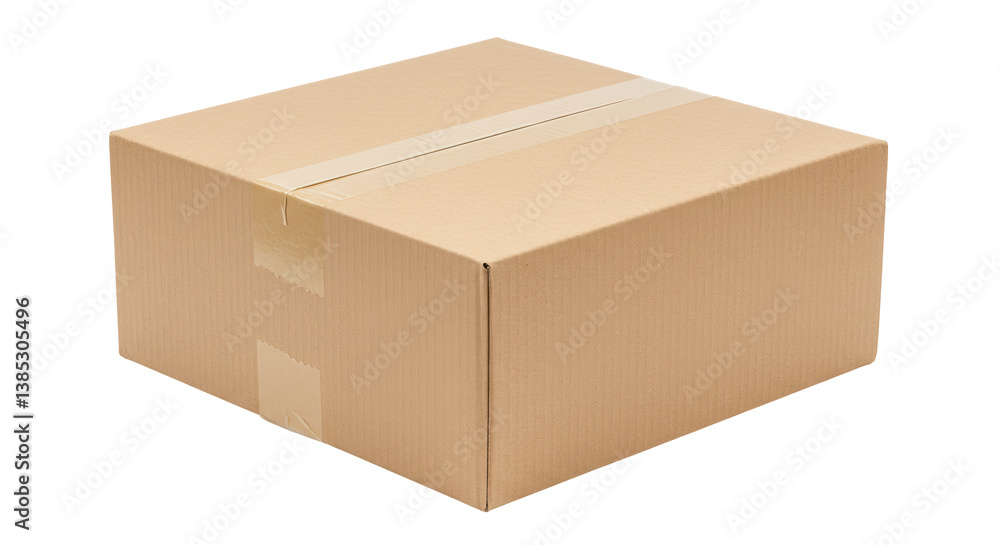 Isolated Cardboard Box Sealed with Tape for Shipping Isolated Cardboard Box Sealed with Tape for Shipping