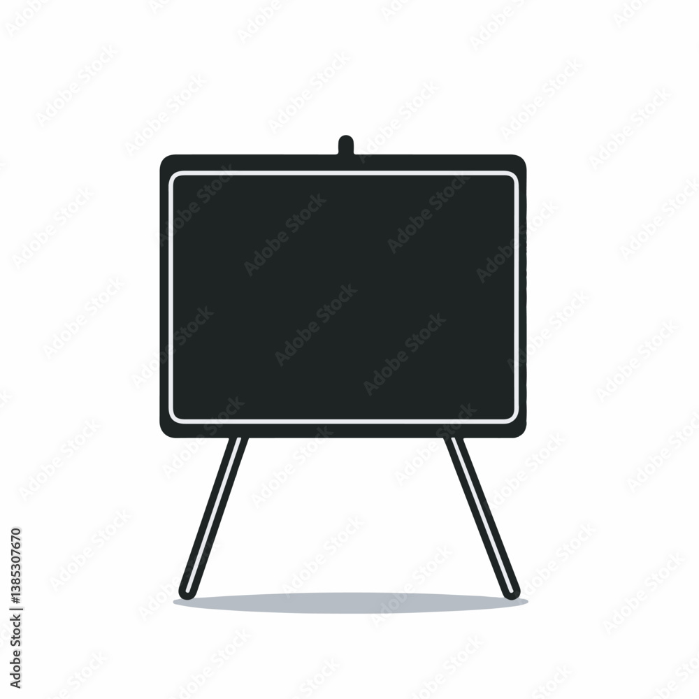 Presentation board displays data against a plain backdrop illustration Presentation board displays data against a plain backdrop illustration