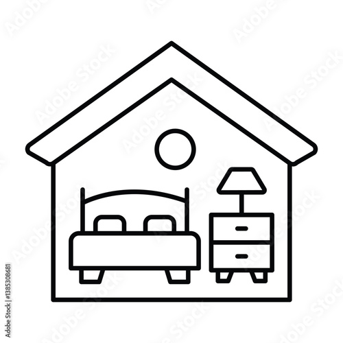 Accommodations thinline icon, vector, pixel perfect, illustrator file 

