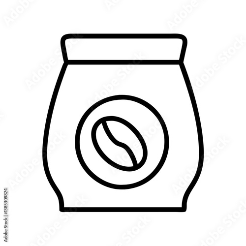 Coffee bean bag vector illustration for coffee shop logo design and branding resources with outline style