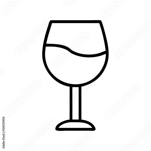 Wine glass vector icon illustration for restaurant bar menu drink alcohol beverage celebration party 