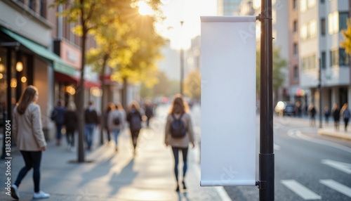 Wallpaper Mural Urban street banner mockup in soft sunlight, advertising concept Torontodigital.ca