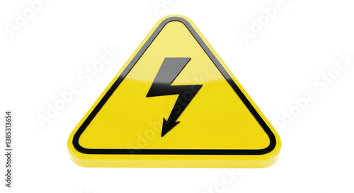 Free Download Isolated Yellow Warning Sign with Lightning Bolt Symbol - GFXLoad