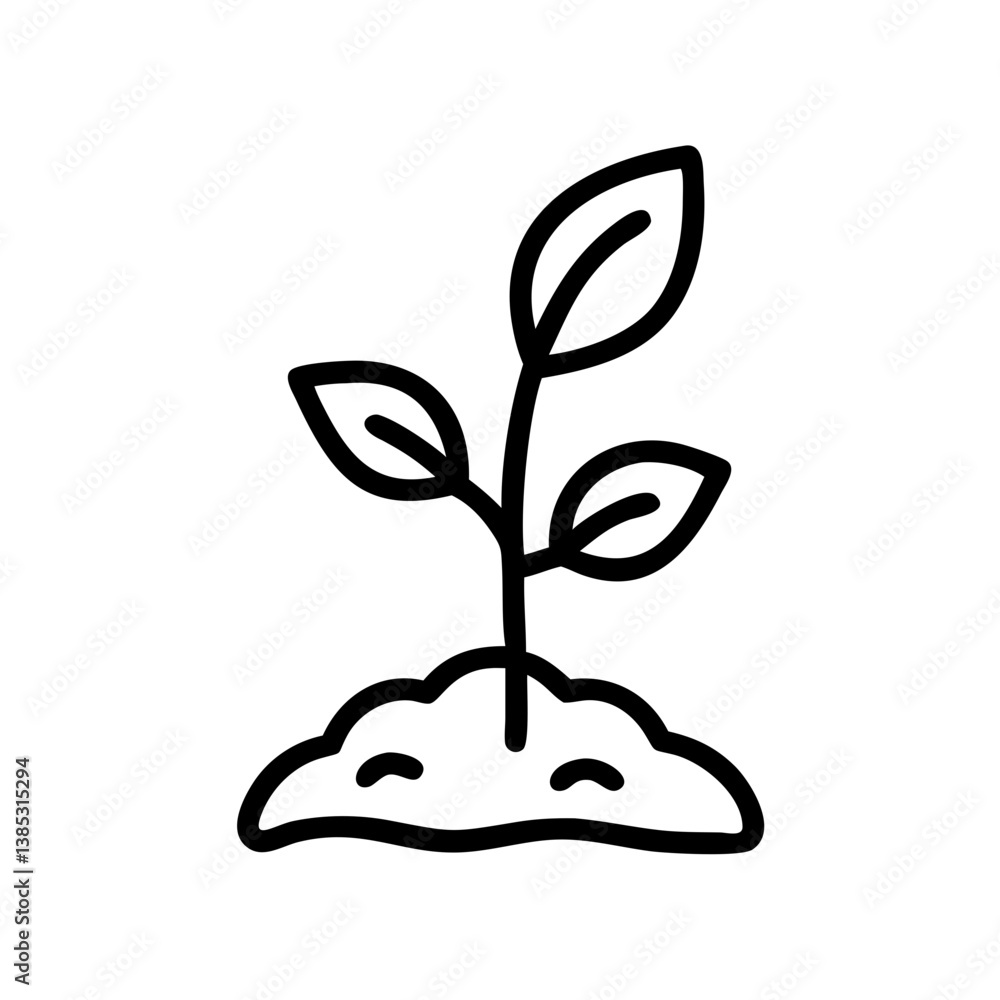 Plant sprout emerging from soil, symbolizing growth and new beginnings Plant sprout emerging from soil, symbolizing growth and new beginnings