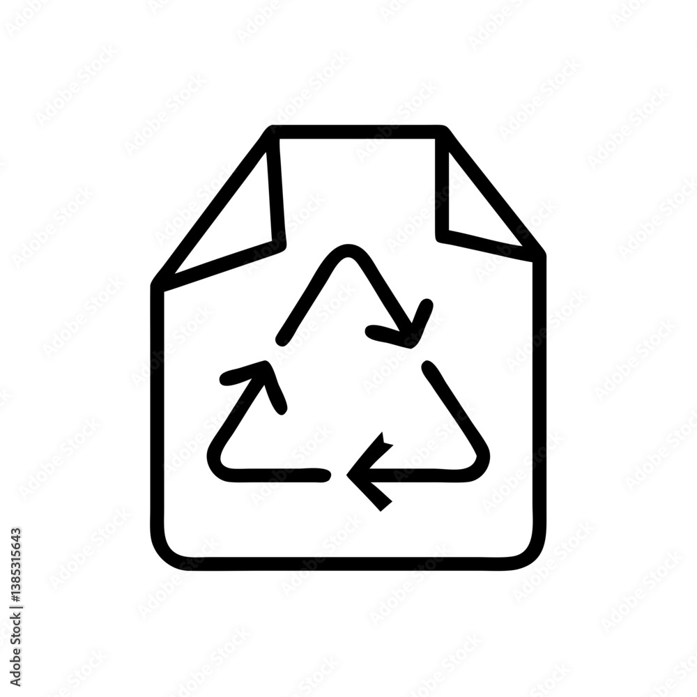 Recycled paper with a recycling symbol, representing sustainability and eco-friendly initiatives Recycled paper with a recycling symbol, representing sustainability and eco-friendly initiatives