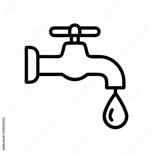 Water tap with a dripping drop, symbolizing the importance of water conservation
