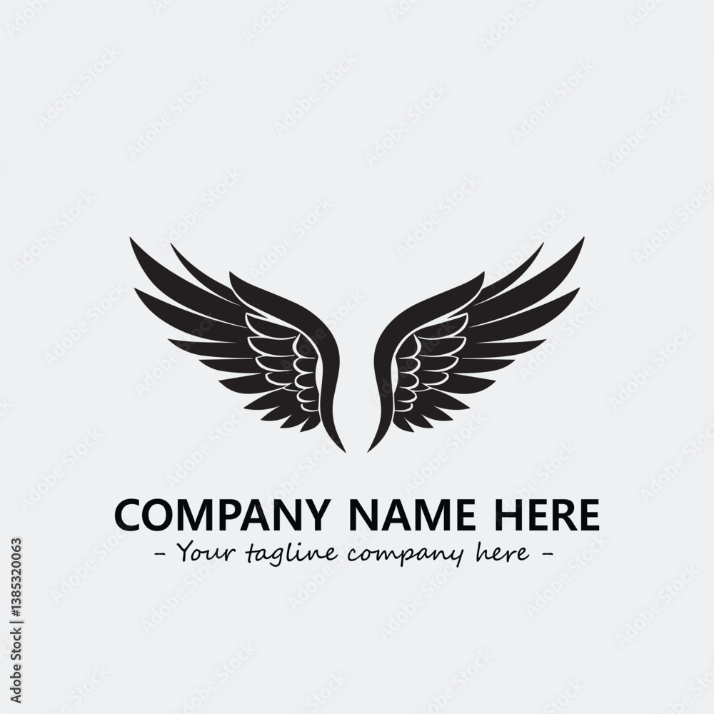 Obraz premium Wing illustration black and white for logo company vector image