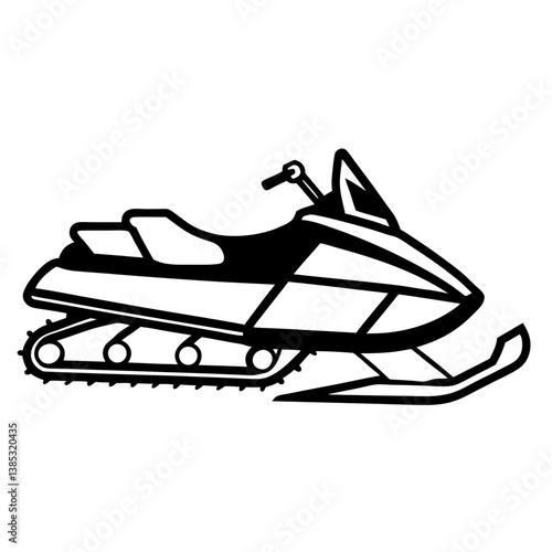 A vector silhouette of a snowmobile 
