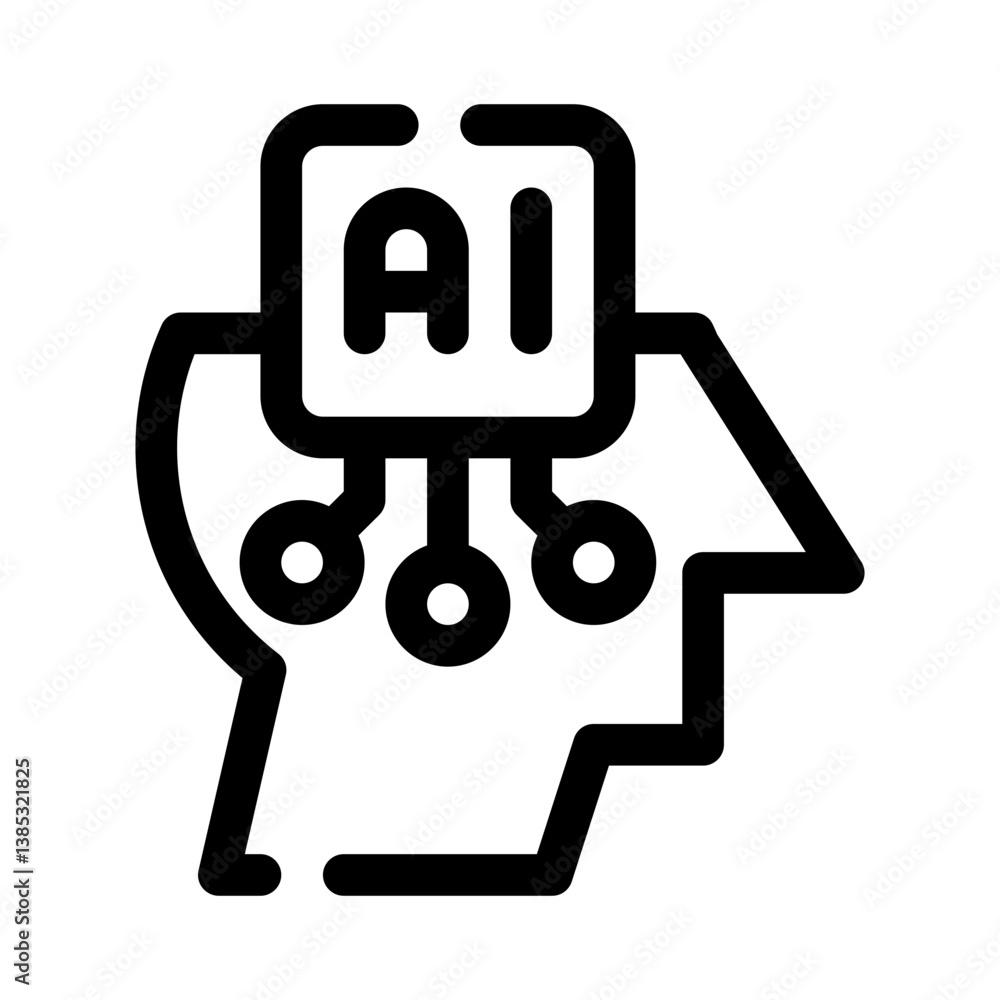 artificial intelligence line icon artificial intelligence line icon