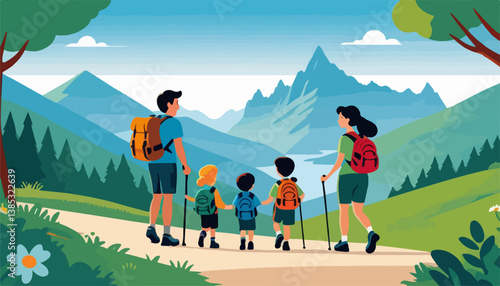 Family Bonding Time on a Scenic Hiking Trip