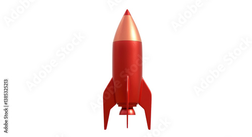 Fototapeta Naklejka Na Ścianę i Meble -  Isolated Red Rocket Spaceship Toy