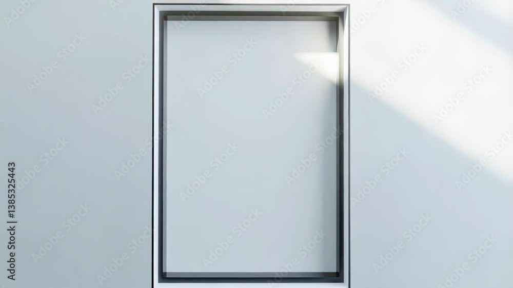 Sunlight streaming across pristine white wall during window frame installation, revealing precise carpentry craftsmanship Sunlight streaming across pristine white wall during window frame installation, revealing precise carpentry craftsmanship