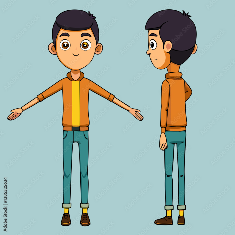 Male Cartoon Character Turnaround in T-Pose
Male Cartoon Character Turnaround in T-Pose