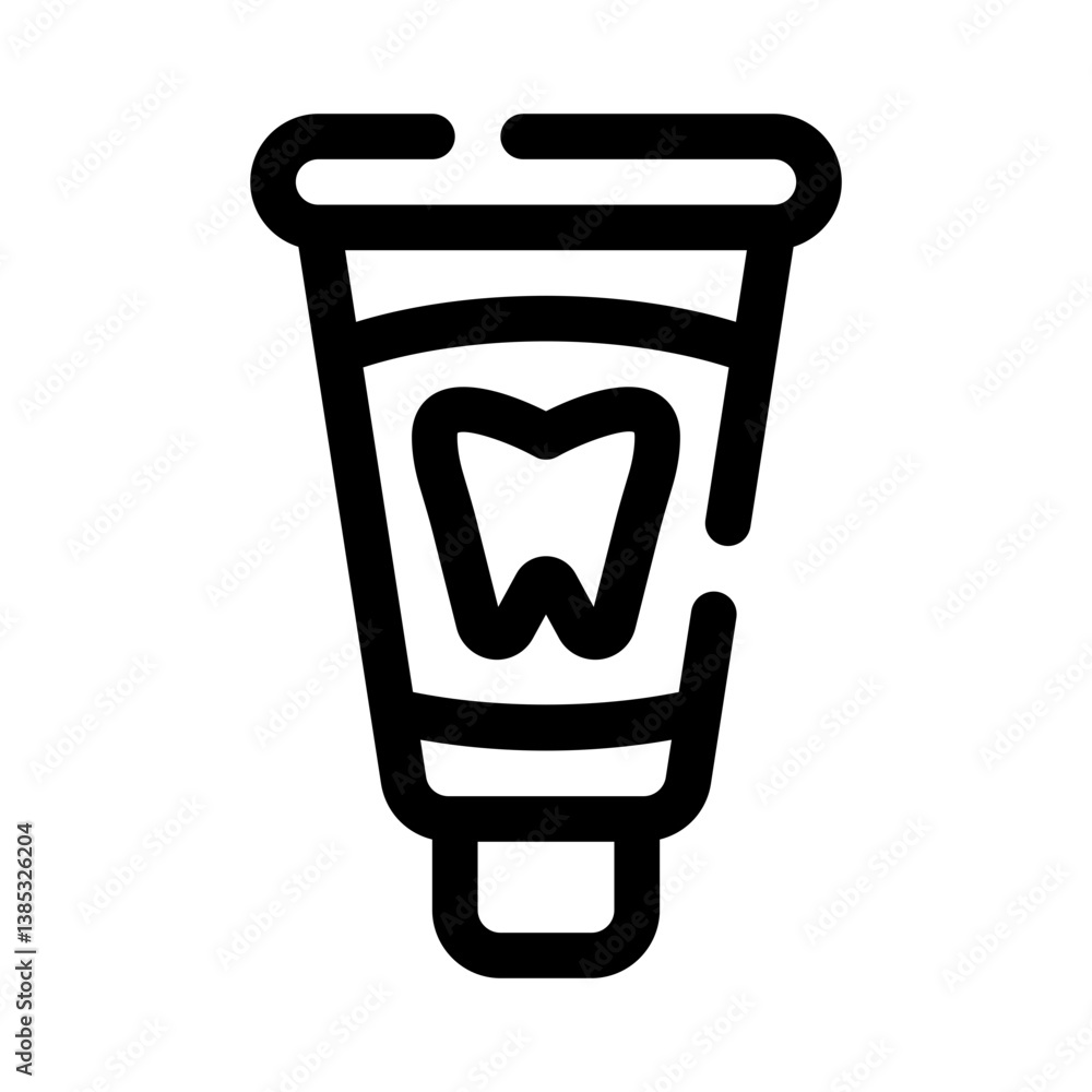 toothpaste line icon toothpaste line icon