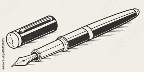 Elegant Fountain Pen Vector Illustration for Creative Design and Branding