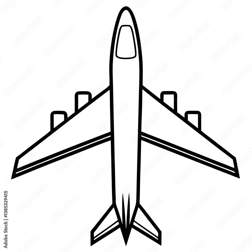 A vector silhouette of an airplane A vector silhouette of an airplane
