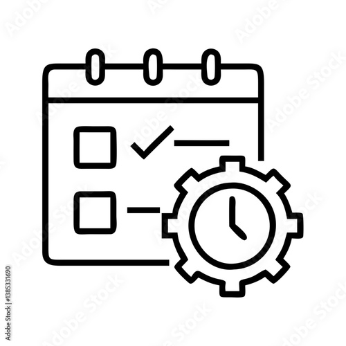 Calendar schedule planning time management appointment reminder deadline task organizer icon vector graphic