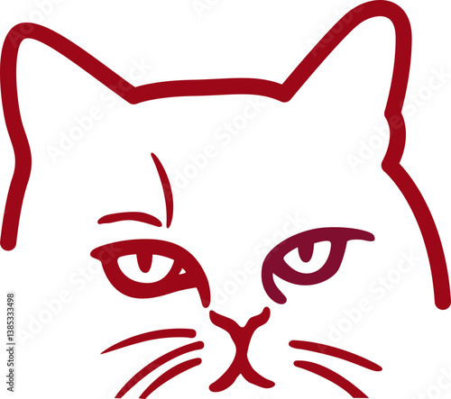serious cat face icon