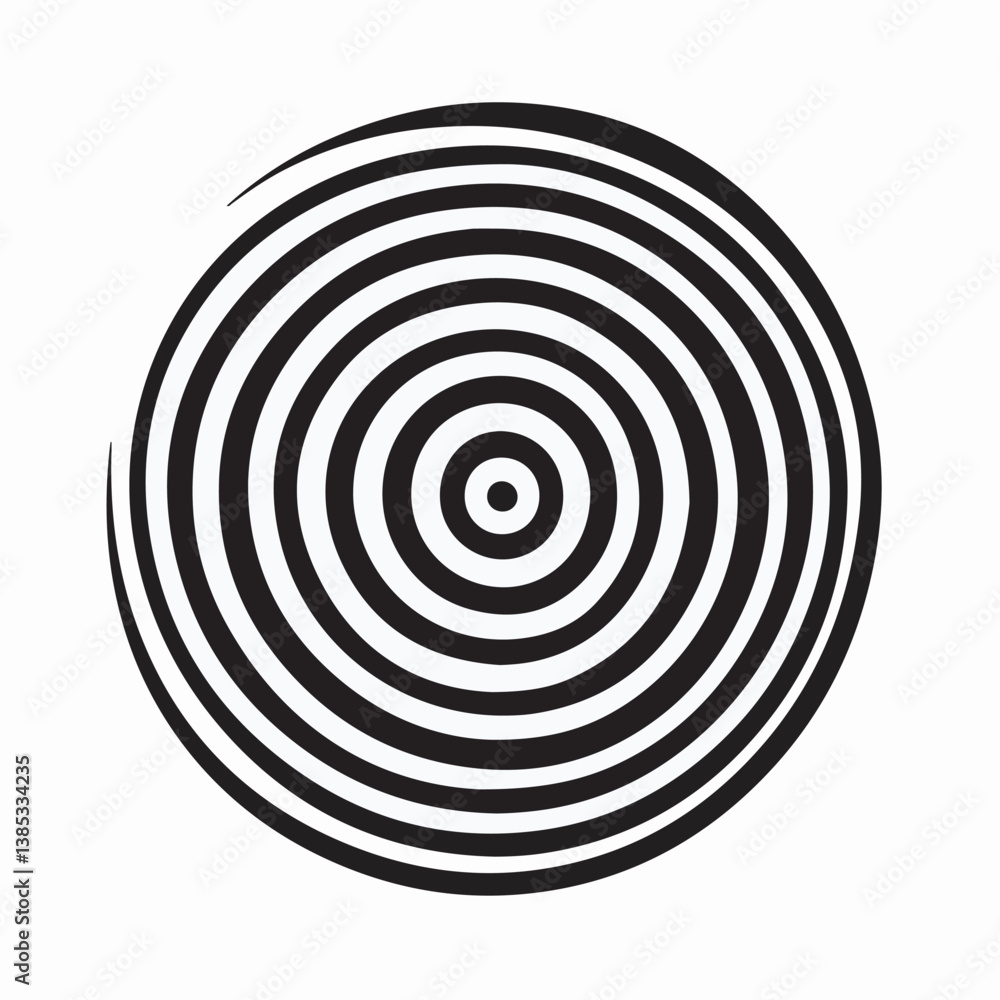 Concentric circles expand outward from center geometric design visualizes movement Concentric circles expand outward from center geometric design visualizes movement