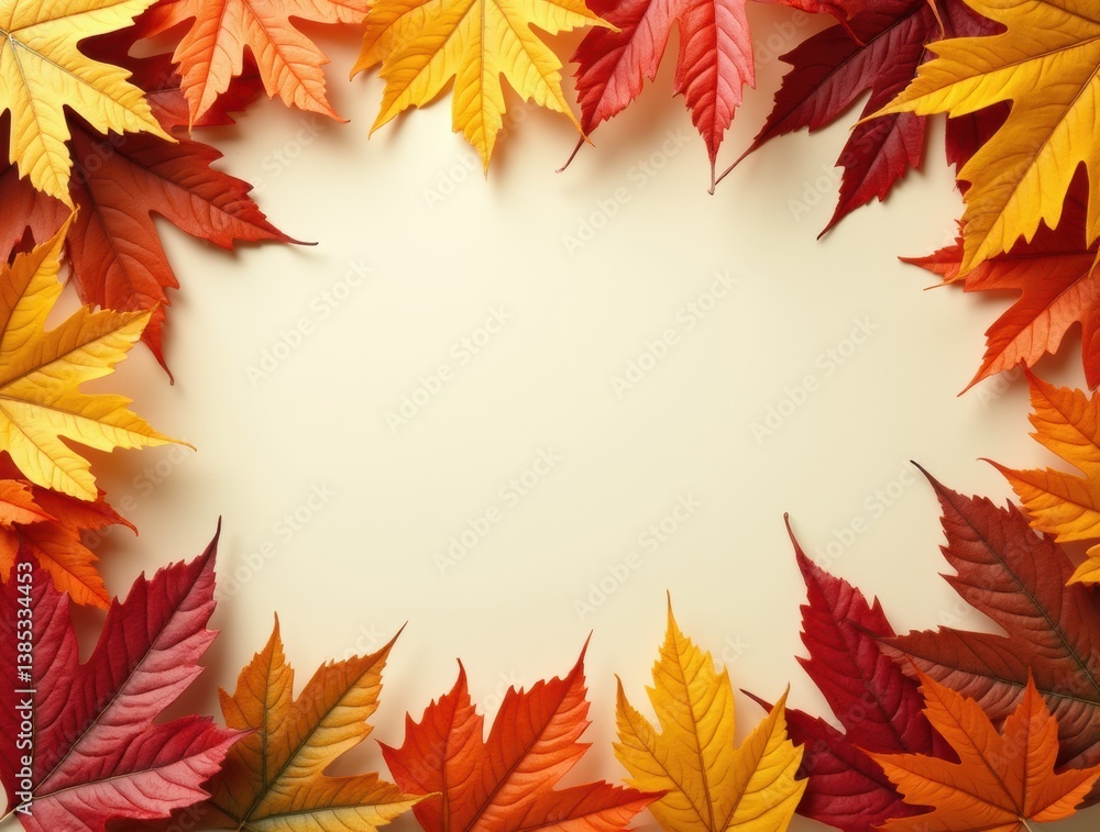 frame made of various autumn leaves frame made of various autumn leaves