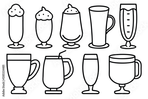 Eggnog Line Art Detailed Drawing for Festive Artwork Collection 