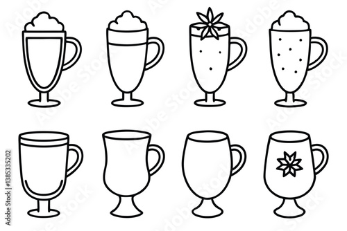 Eggnog Line Art Creative Illustration for Holiday Season Design 