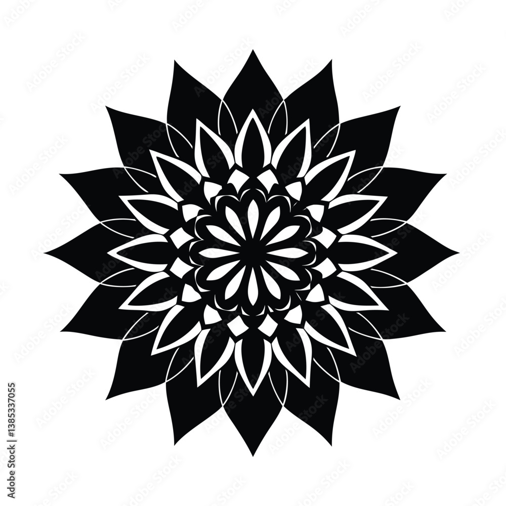 Obraz premium black and white snowflake