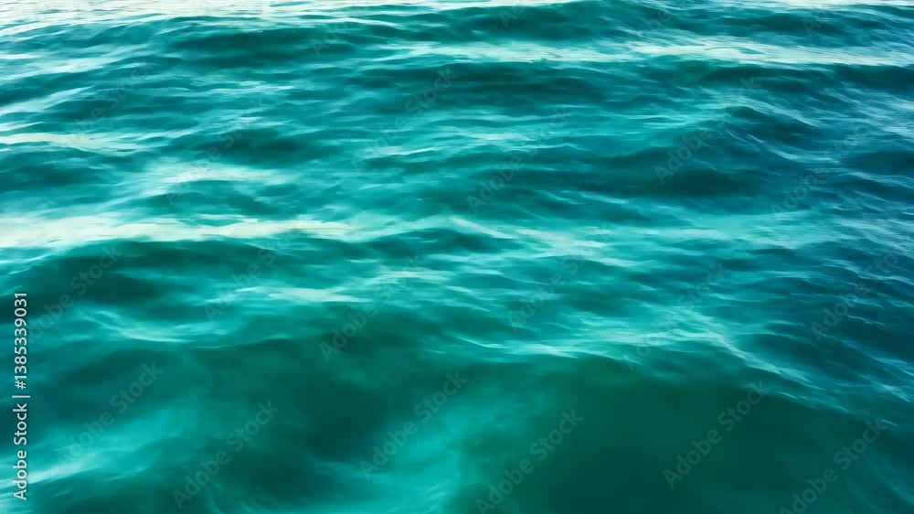 Teal Waters: Gentle Waves Underneath the Bright Sunlight's Glistening Surface, Capturing the Ocean's Subtle Motion Teal Waters: Gentle Waves Underneath the Bright Sunlight's Glistening Surface, Capturing the Ocean's Subtle Motion