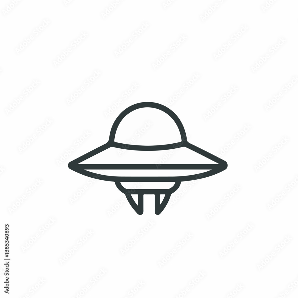 Ufo flies isolated minimalist space exploration design element Ufo flies isolated minimalist space exploration design element