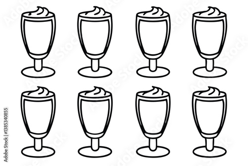 Eggnog Line Art Simple Sketch for Christmas Celebration Illustration 