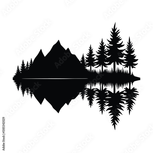 silhouette of a pine tree