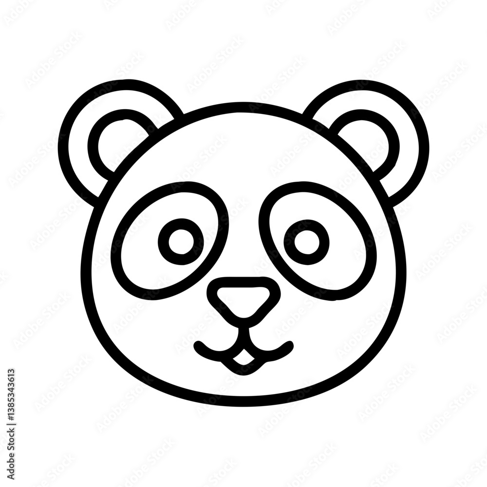 Panda bear face outline vector drawing for logo design and cute animal illustration and graphic resources Panda bear face outline vector drawing for logo design and cute animal illustration and graphic resources