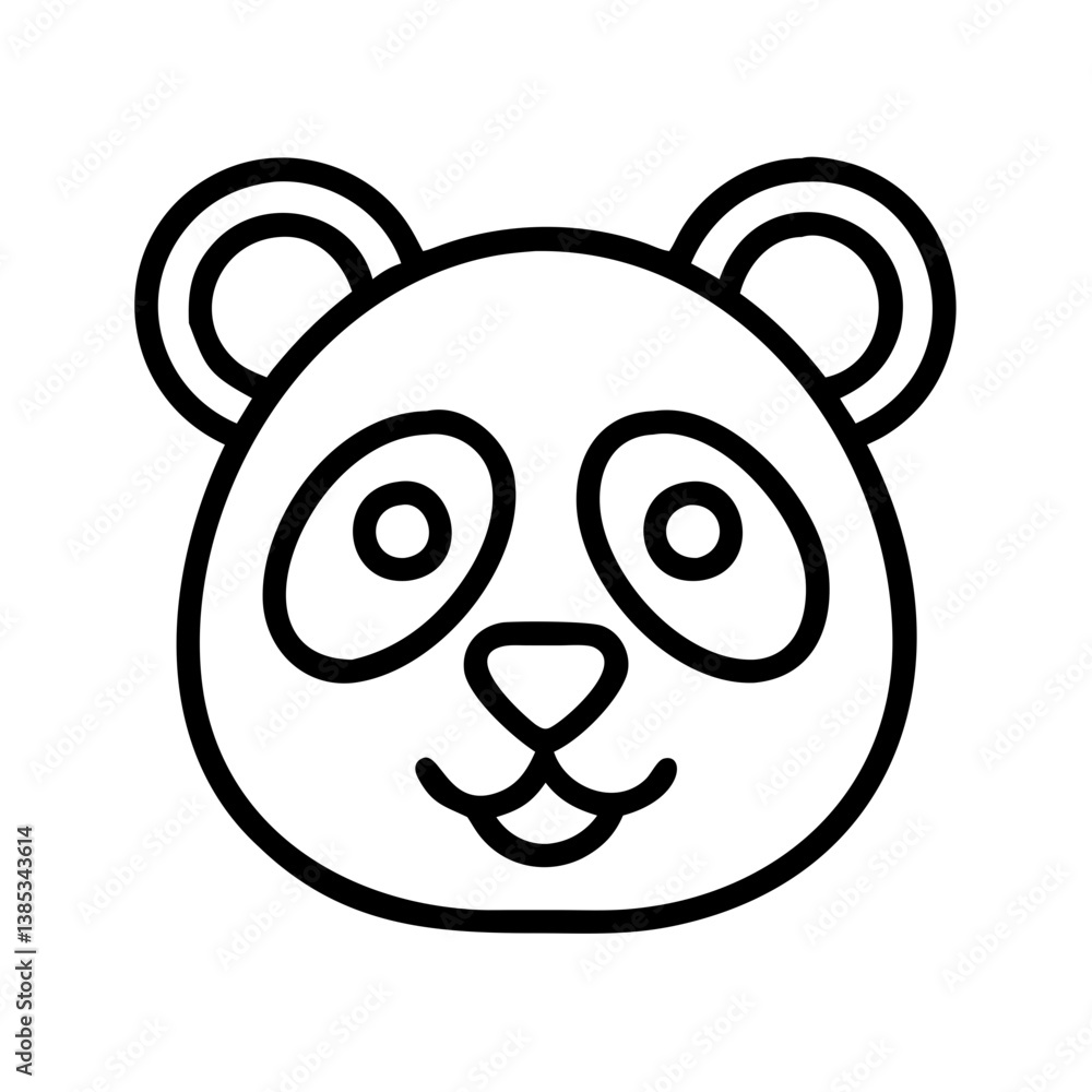 Cute panda bear face outline vector illustration drawing for kids coloring pages and design projects use Cute panda bear face outline vector illustration drawing for kids coloring pages and design projects use