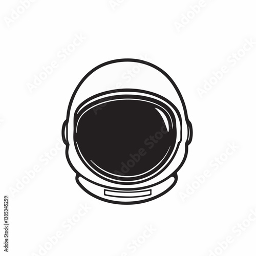 Astronaut helmet protects face during exploration isolated white background