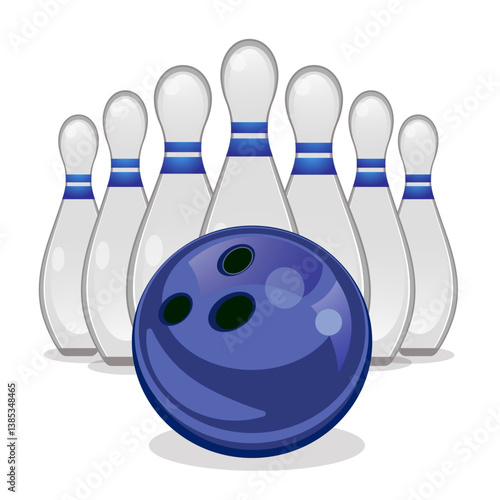 bowling pins blue no background